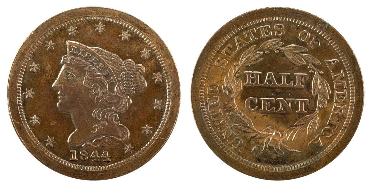 Braided hair half cent